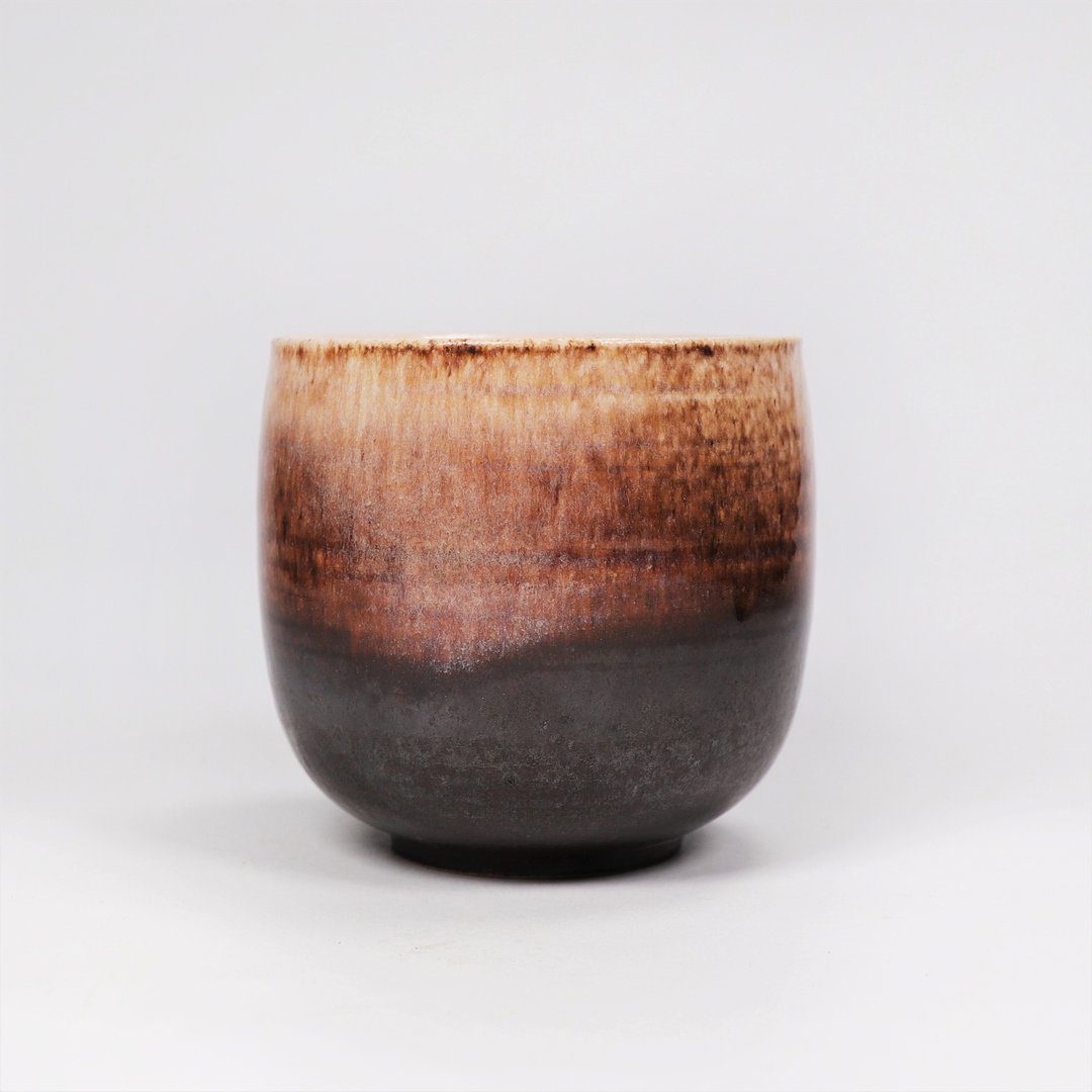明芽窑 l 白萩酱汁双挂釉茶杯汤吞 H2 - 茶具/茶杯 - 陶 咖啡色