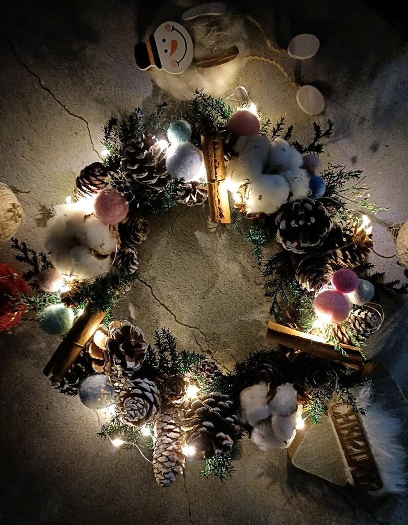 l 缤纷雪球圣诞花圈 l *圣诞节*Christmas*装饰*不凋花*永生花* - 干燥花/捧花 - 植物．花 