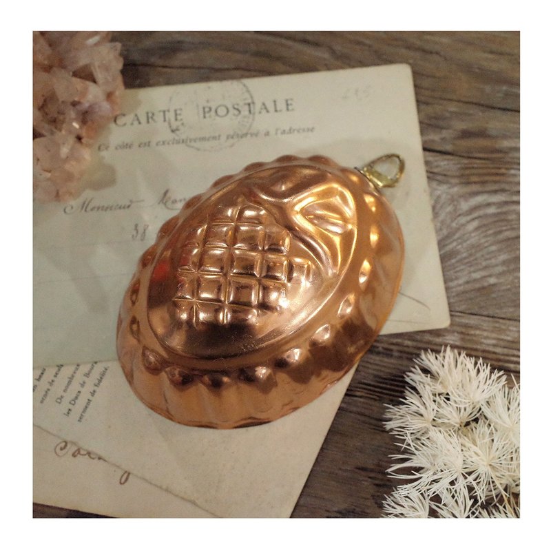 欧洲老件.早期蛋糕红铜烤模.铜模.蛋糕.果冻模具.凤梨造型装饰 - 墙贴/壁贴 - 其他金属 