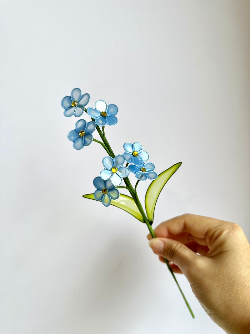 勿忘我 - 珍珠梦幻色 水晶花 疗愈摆饰 - 干燥花/捧花 - 树脂 多色