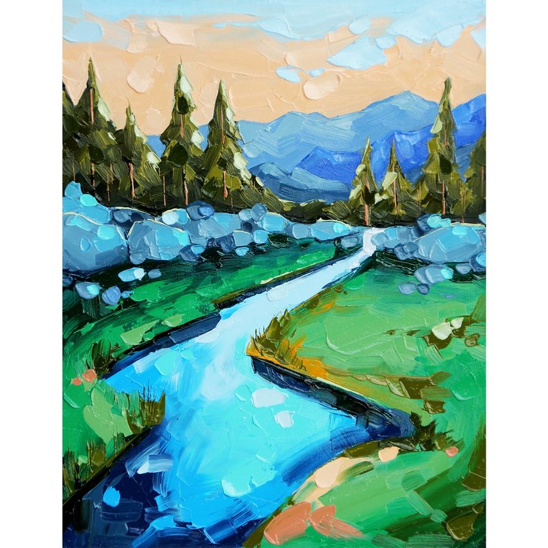 风景画 山河 原创艺术 国家公园 墙面艺术 - 墙贴/壁贴 - 其他材质 多色