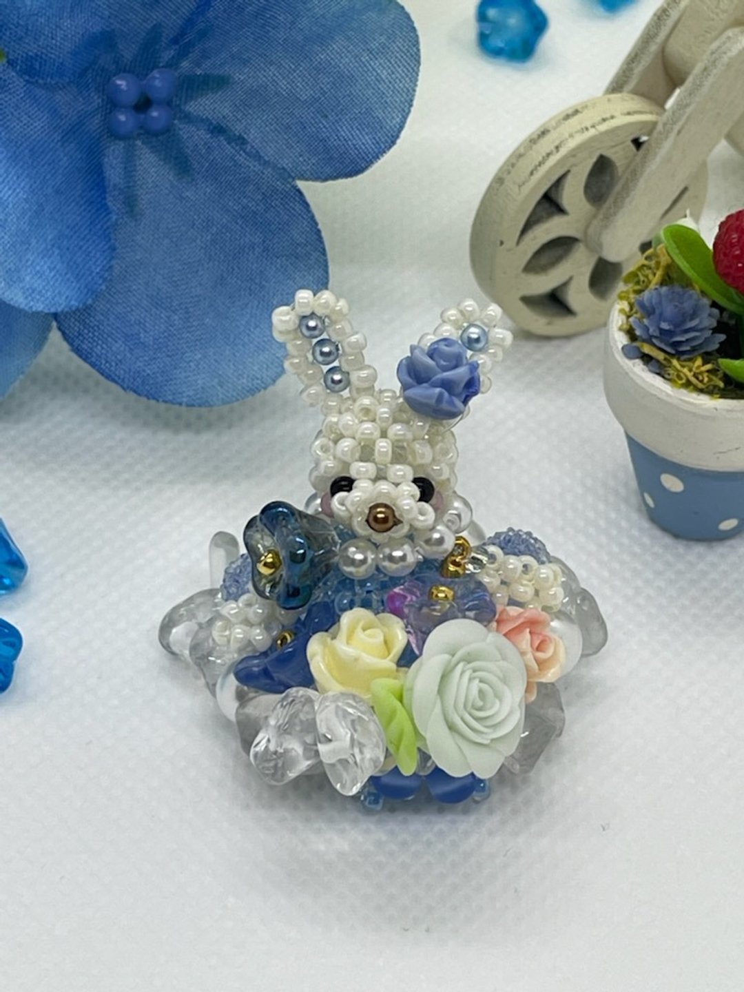 【 BLUE rabbit 】beads handmade - 摆饰 - 玻璃 蓝色