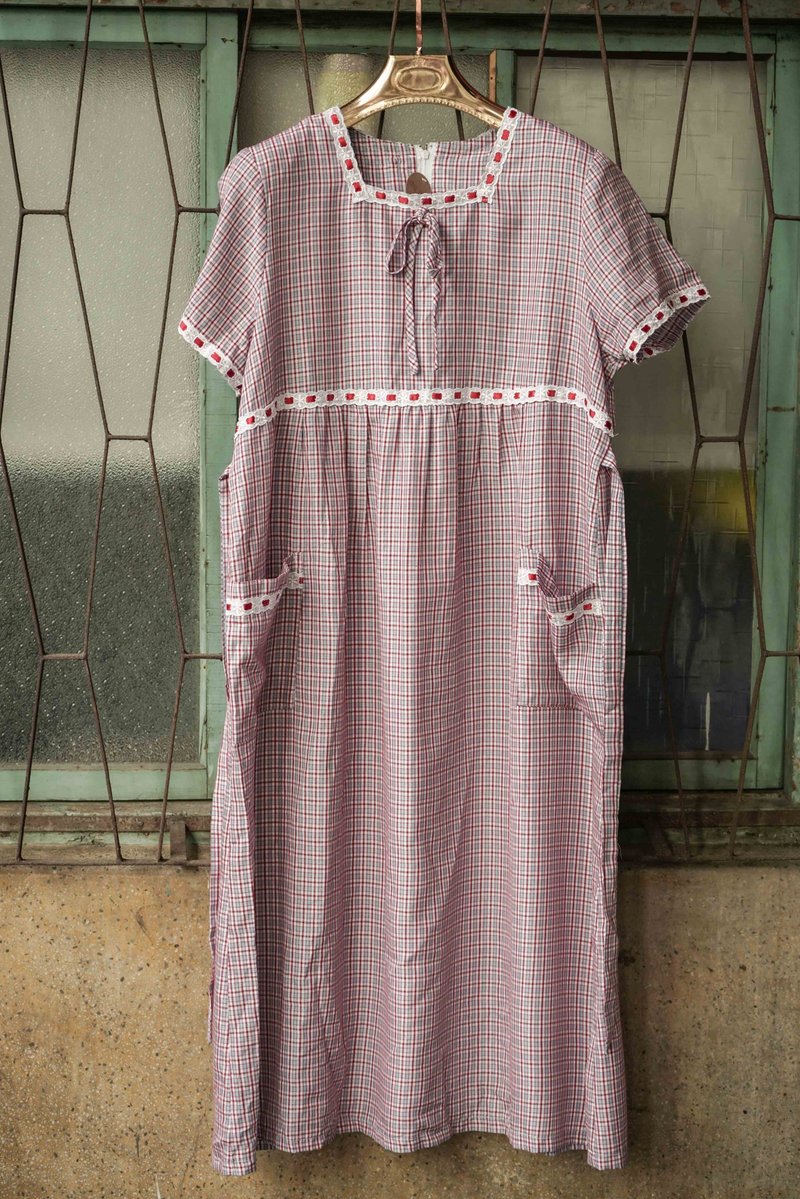 纯情百货行 古着 vintage 古着洋装 缎带格纹洋装 - 洋装/连衣裙 - 聚酯纤维 多色