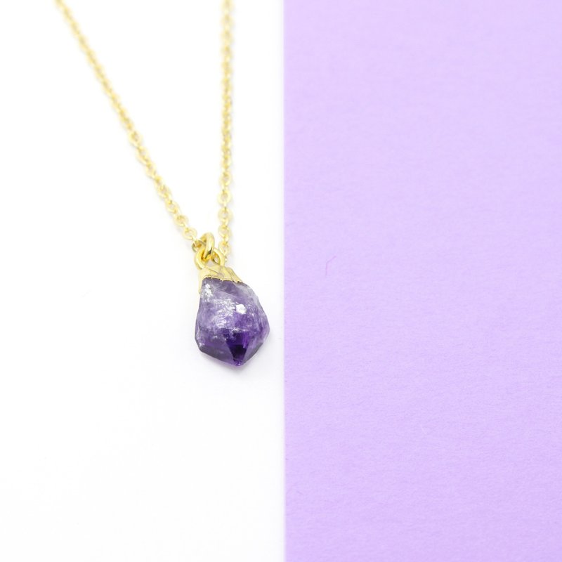 3:am 物语 － 紫晶 铜颈链  Amethyst Brass Necklace - 项链 - 宝石 紫色
