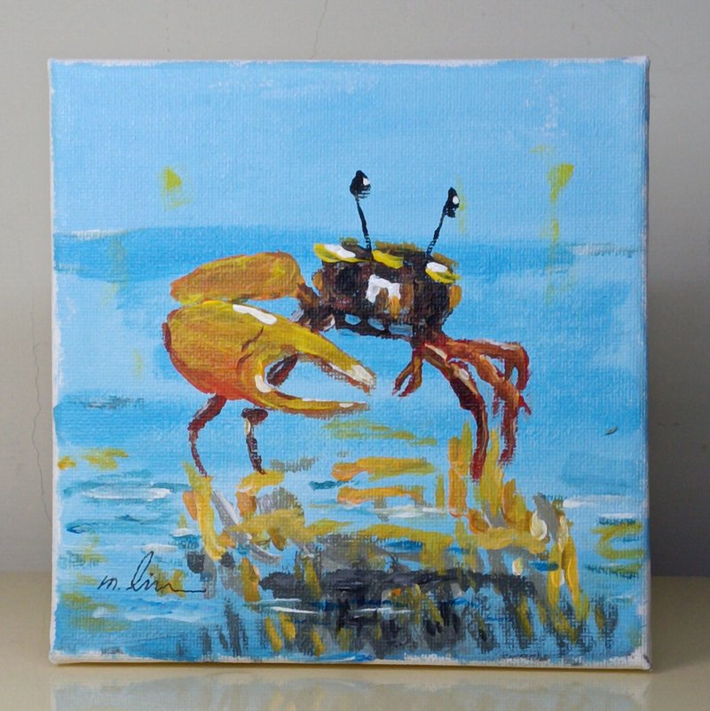 海滩上的守护者  原创油画独一无二  立即拥有 - 墙贴/壁贴 - 棉．麻 