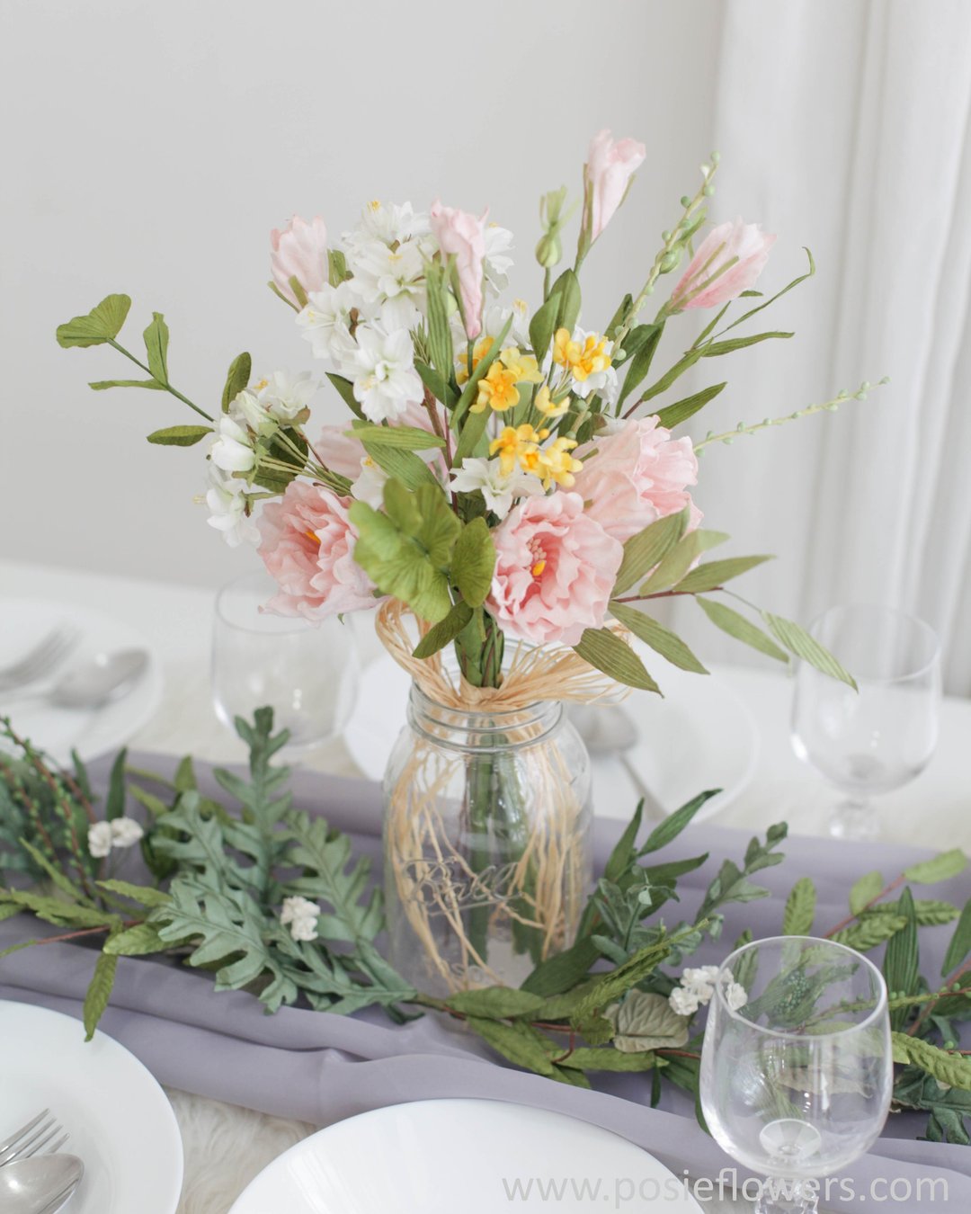 INTO THE GARDEN - Small Posie Rooms Paper Flower Set for Home Decoration - 摆饰 - 纸 粉红色