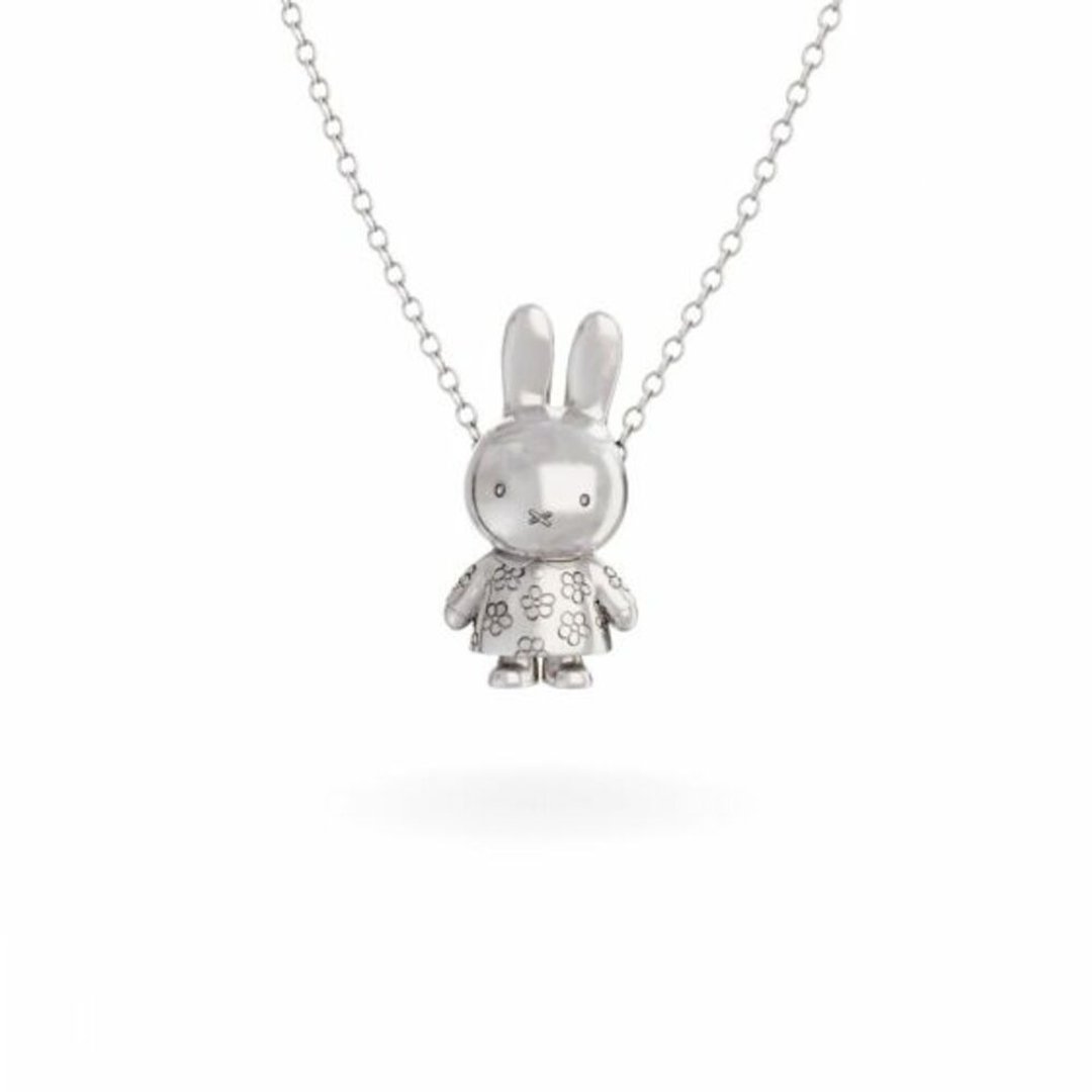Miffy Necklace 米飞儿全身站立花花迷你吊饰银项錬 - 项链 - 纯银 银色