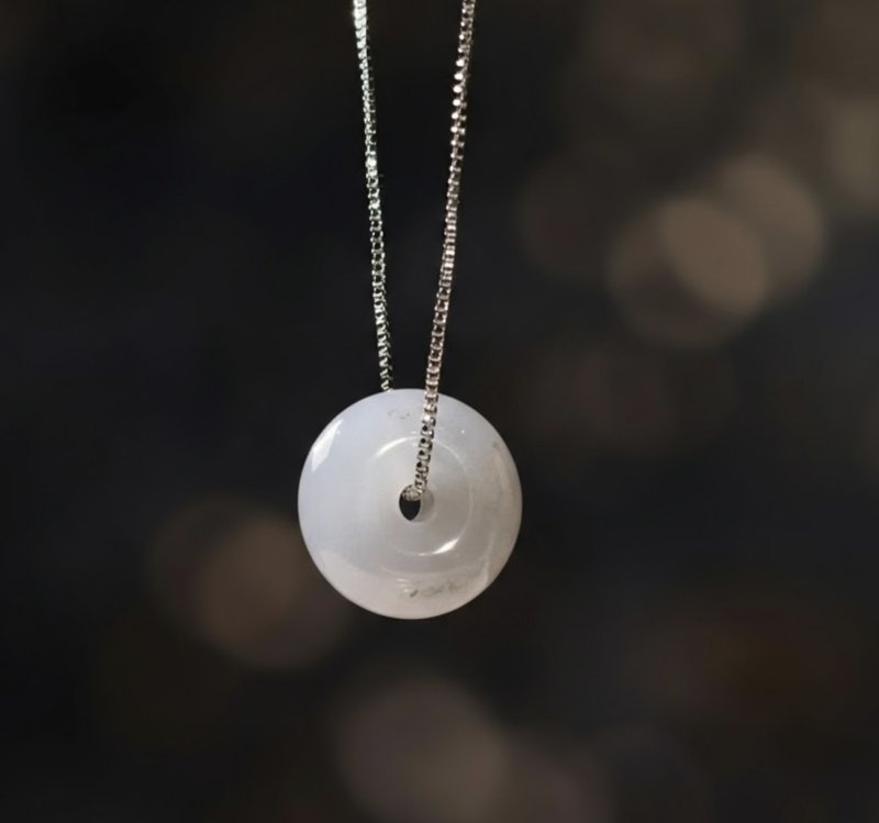 【愿·平安】冰种翡翠平安扣项链 | 天然缅甸玉 A 货翡翠 | 送礼 - 项链 - 玉石 紫色