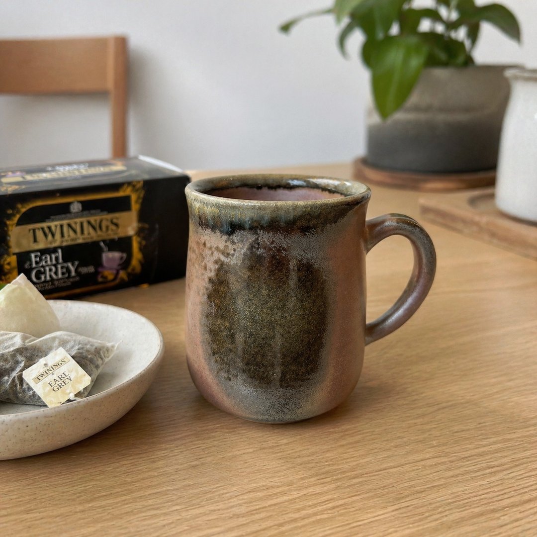 柴烧 450cc 古朴落灰桑椹紫金马克杯 / 啤酒杯 / 小平凡手作 - 茶具/茶杯 - 陶 