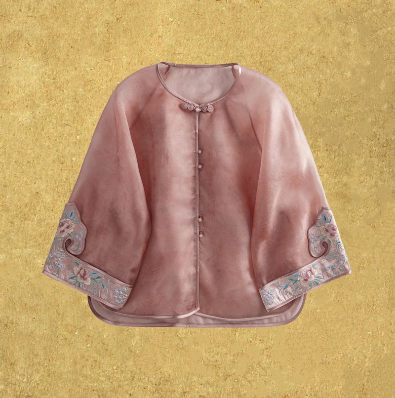 【多色金缕杏】 新中式復古香云纱 桑蚕丝上衣 - 女装上衣 - 丝．绢 多色