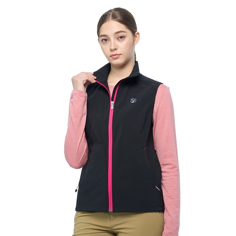 【Wildland 荒野】弹性防风超泼轻量机能背心 女 黑色 W2701-54 - 女装背心 - 聚酯纤维 黑色