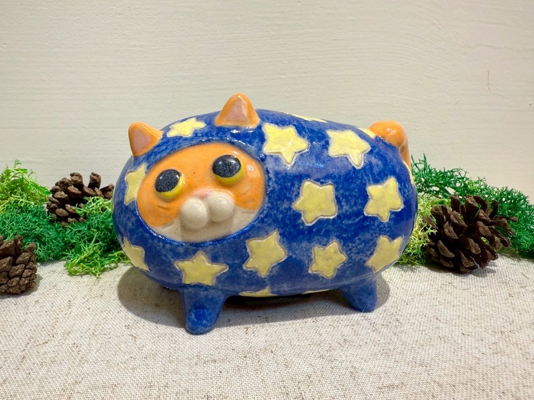 星星喵小福存钱筒-蓝色A款 - 储蓄罐 - 陶 蓝色
