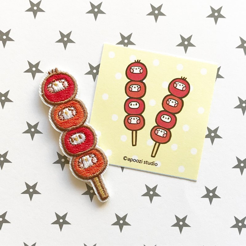 台湾 糖葫芦籽 绣片/别针 - 徽章/别针 - 绣线 