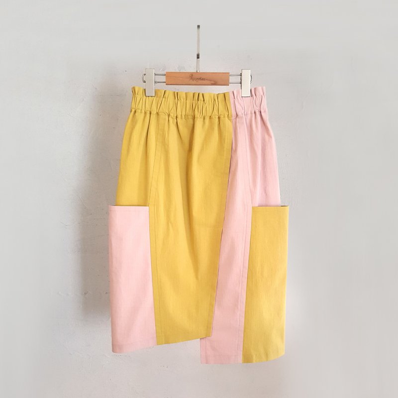 Ángeles-大女孩-马卡龙荷叶窄裙 - 裙子 - 棉．麻 