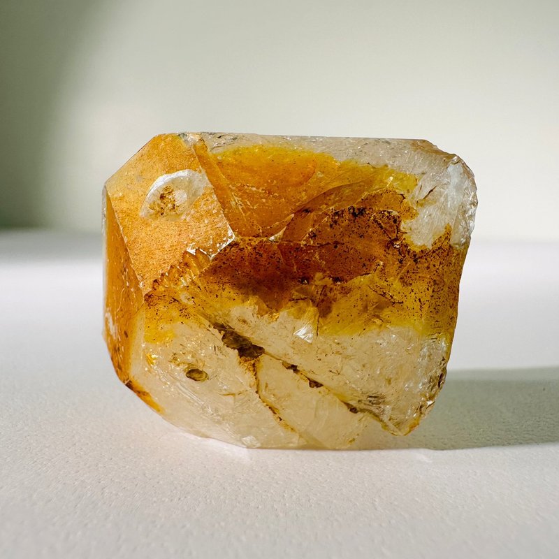 巴基斯坦黄泥骸骨水晶8 彩虹骨干水晶 原石原矿 脉轮净化 宝石 - 摆饰 - 其他材质 黄色