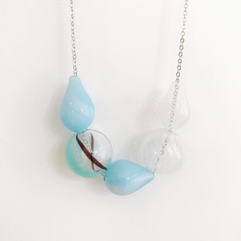 玻璃珠 姐妹礼物 闺密礼物 生日礼物 颈链 项链 项链 颈链 礼物 - 颈链 - 纸 蓝色