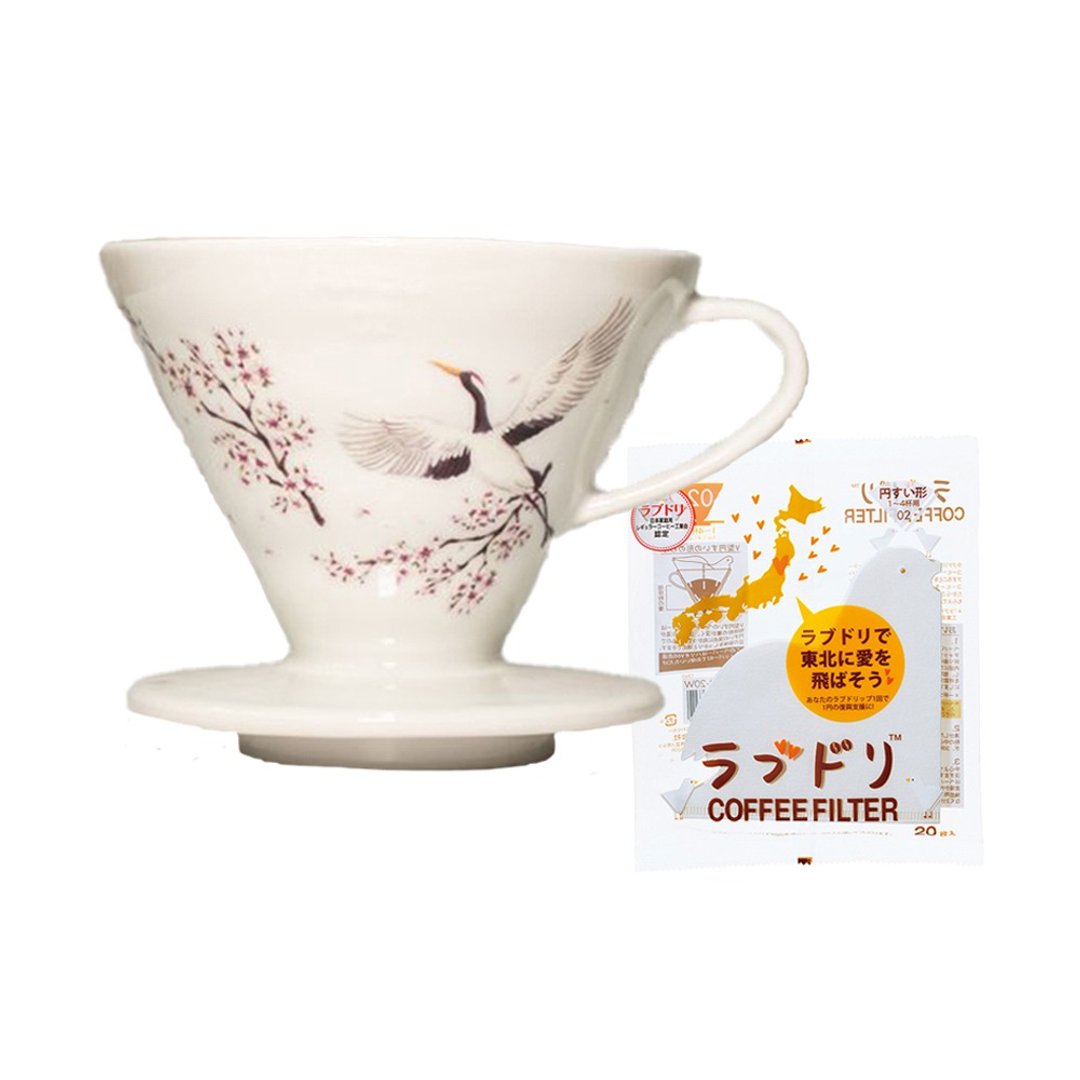 【附赠滤纸】HARIO V60仙鹤滤杯-白/VDCH-02-W - 咖啡壶/周边 - 陶 
