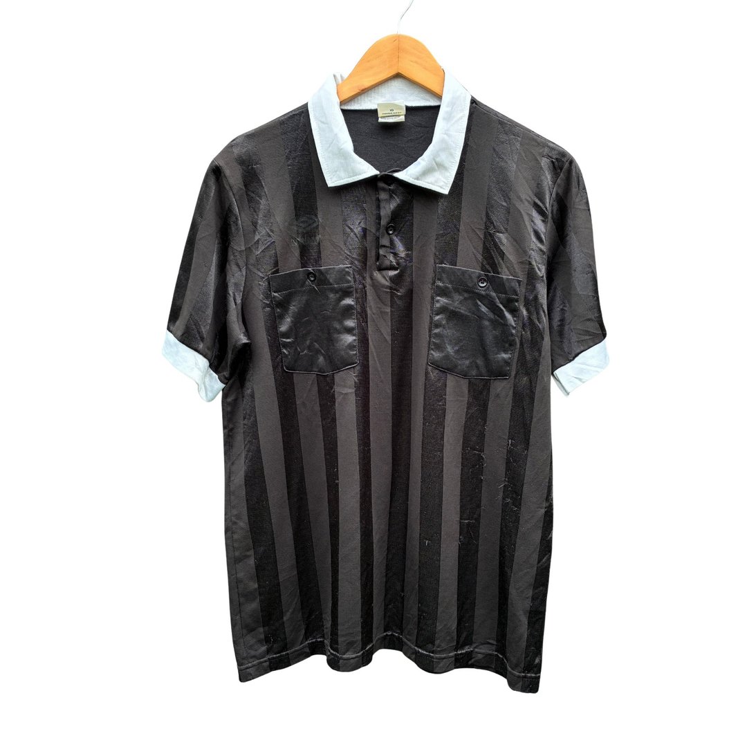 复古 90 年代 Umbro 裁判球衣 衬衫 XL - 男装衬衫 - 聚酯纤维 黑色