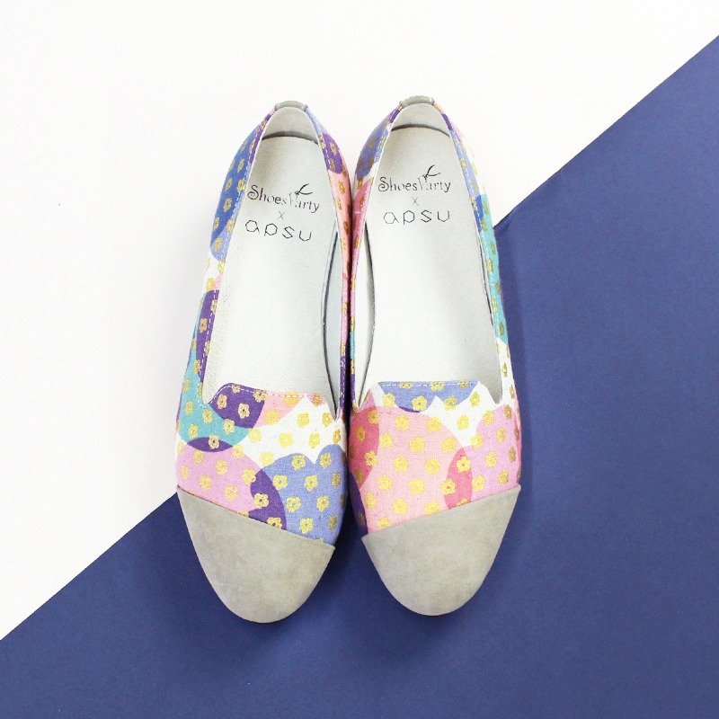 Shoes Party 春日百花风情祭欧贝拉 /手工订制/日本布料 - 芭蕾鞋/娃娃鞋 - 棉．麻 粉红色