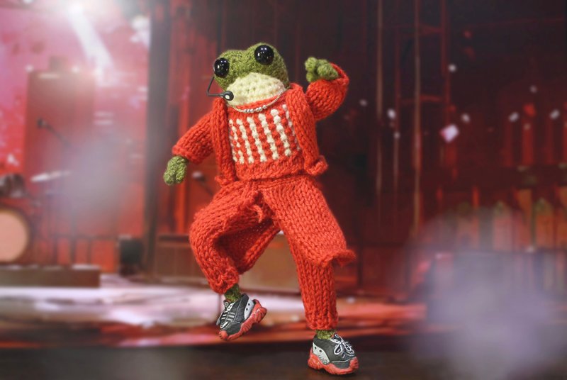 钩针编织青蛙收藏品 附有手工制作的礼品娃娃 - 玩偶/公仔 - 压克力 绿色