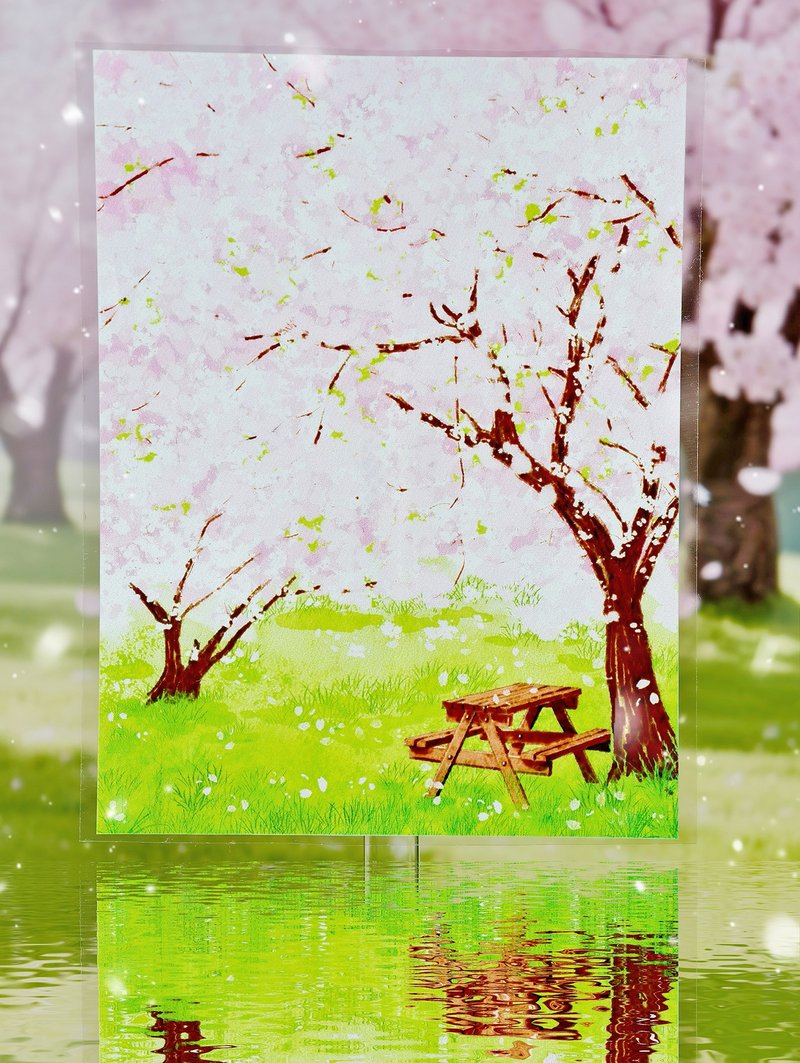 兔子与樱花 OKMT新七天流麻咕卡贴纸PET手帐胶带 - 纸胶带 - 塑料 粉红色