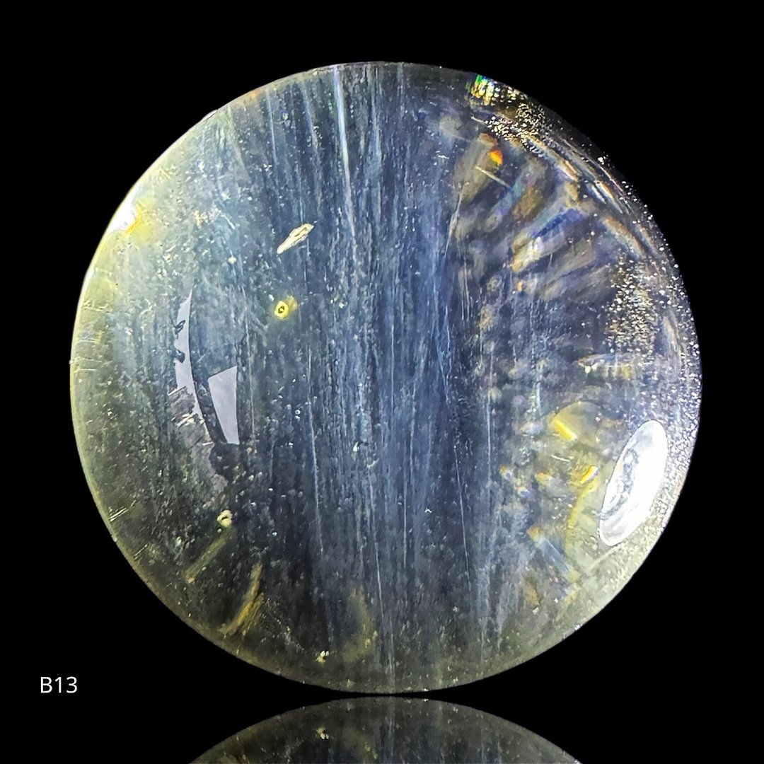 B13 纯天然黄水晶球 28.6mm 蓝针 无烧无辐射 正财聚财 招财水晶 - 摆饰 - 水晶 
