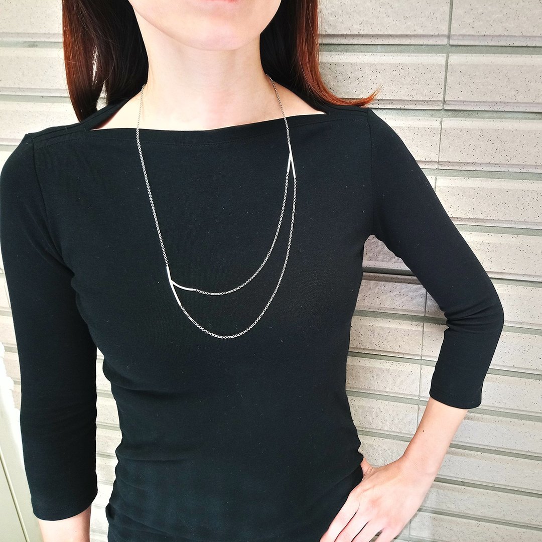 wishbone necklace_许愿骨项链 | 925银 限量 个性商品 设计师手 - 项链 - 银 银色