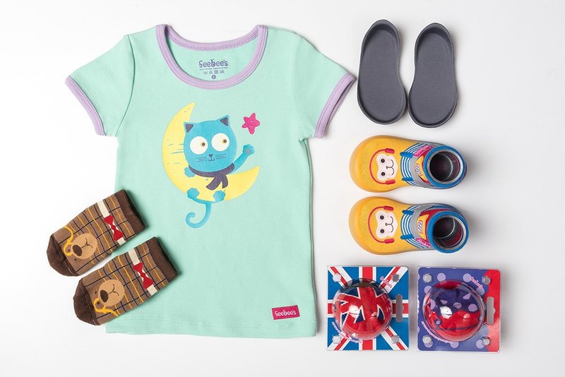 【圣诞礼盒】【Feebees】米亚小不点礼盒组(T恤款) - 满月礼盒 - 其他材质 灰色