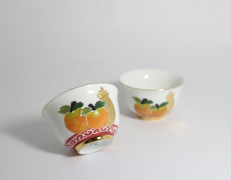 纯手绘茶杯-吉利旺来对杯(如意杯)-红底 - 茶具/茶杯 - 瓷 红色