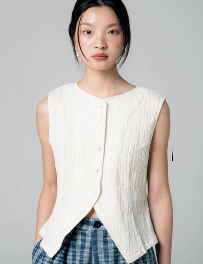 Palit Jane 背心 (象牙白) - 女装背心 - 棉．麻 