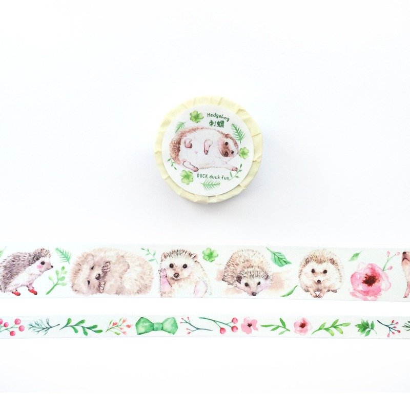 花草刺猬纸胶带组 - 纸胶带 - 纸 粉红色