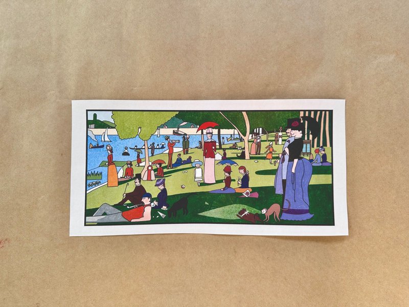 #名画致敬专栏 大杰克岛的星期天下午 手绘海报 - 海报/装饰画/版画 - 纸 