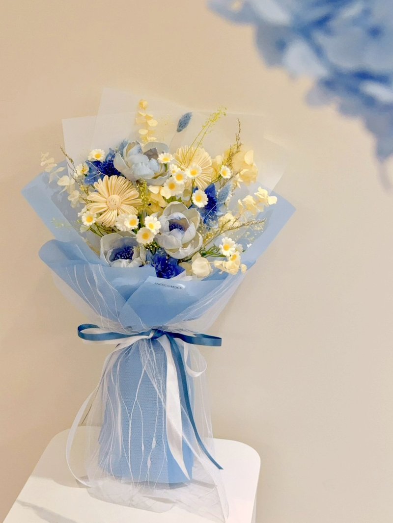 Sheng Garden 盛世花苑【初夏午后的纯净时光】永生毕业花束 - 干燥花/捧花 - 植物．花 蓝色