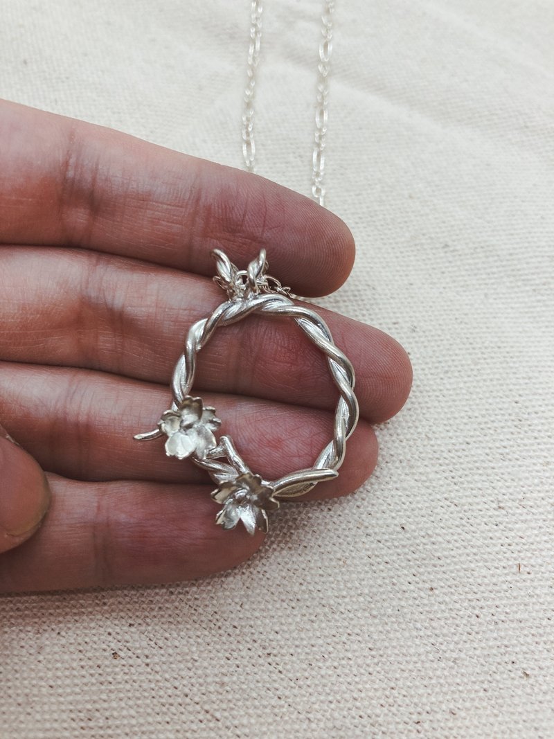 框银链-樱 - 项链 - 纯银 银色