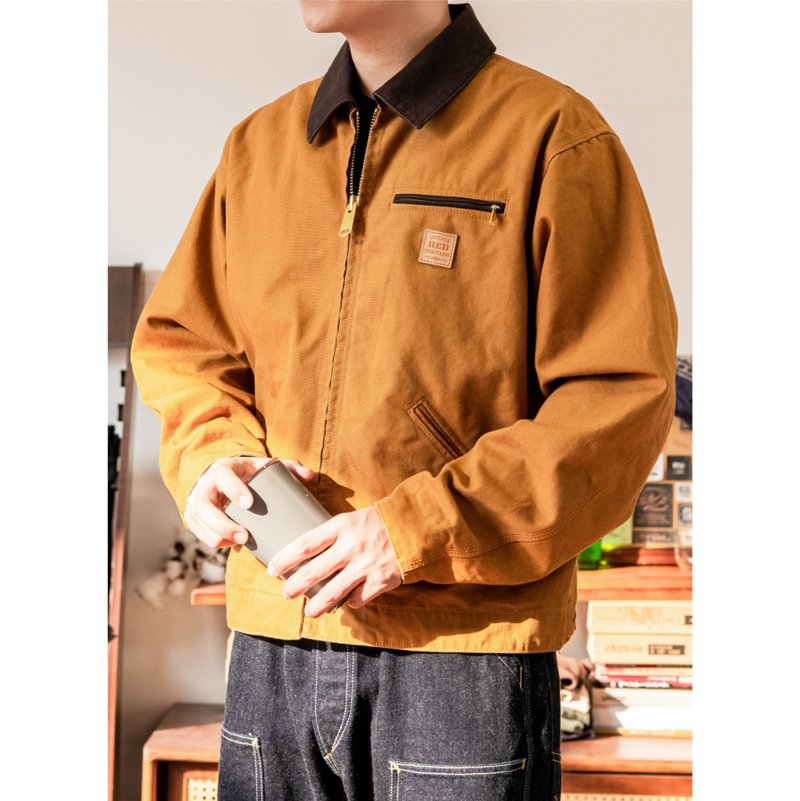 工装外套 14oz帆布 底特律夹克 酵素洗 春秋 J97 Detroit Jacket - 男装外套 - 棉．麻 黄色