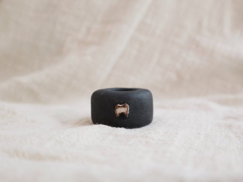 陶瓷牙刷座 一对 - 花瓶/陶器 - 陶 咖啡色