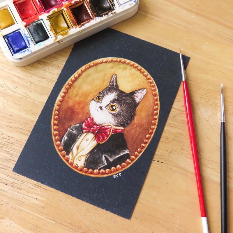 贵族猫猫 绅士奔驰猫 明信片 - 卡片/明信片 - 纸 多色