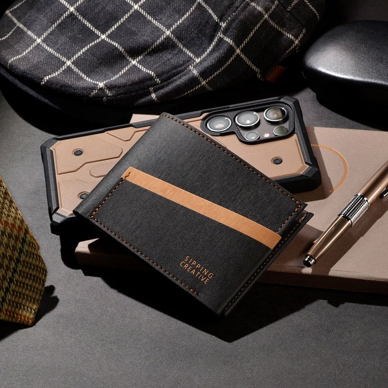 短夹_时尚黑【可加购雷雕刻字】 - 皮夹/钱包 - 纸 黑色