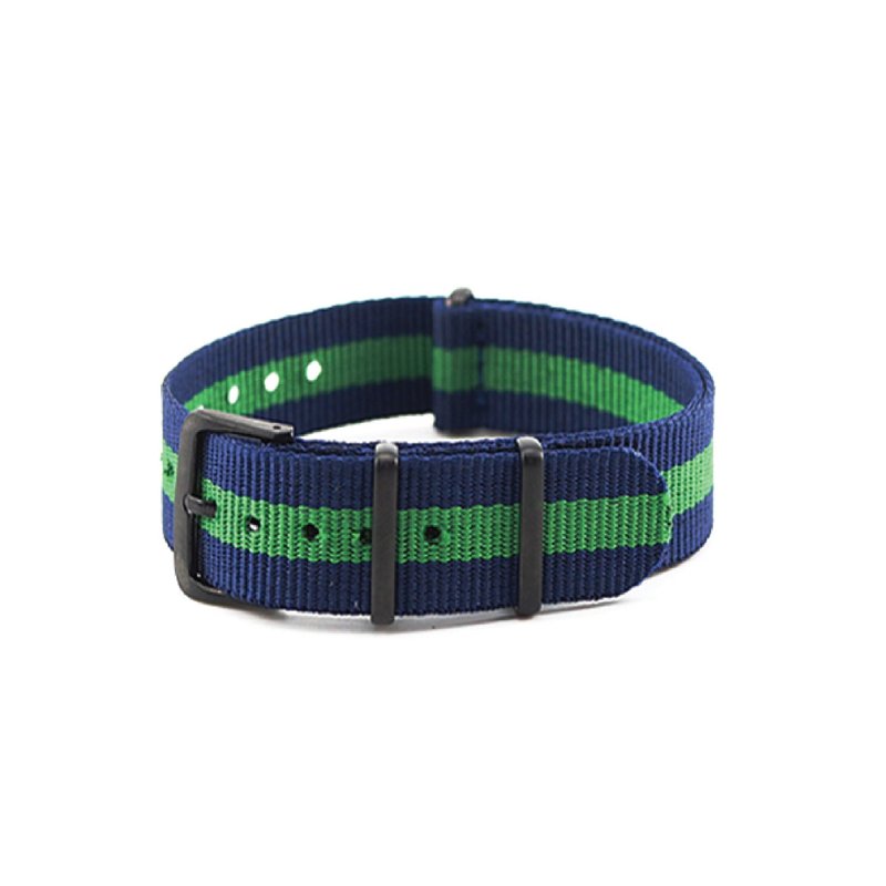 Navy Green Nato Band - Black - 女表 - 其他材质 绿色