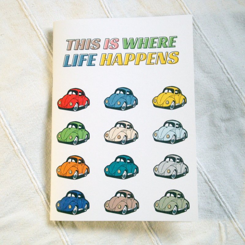 40页笔记本 / 骑马钉装A5尺寸 / 金龟车 / 缤纷款 - 笔记本/手帐 - 纸 