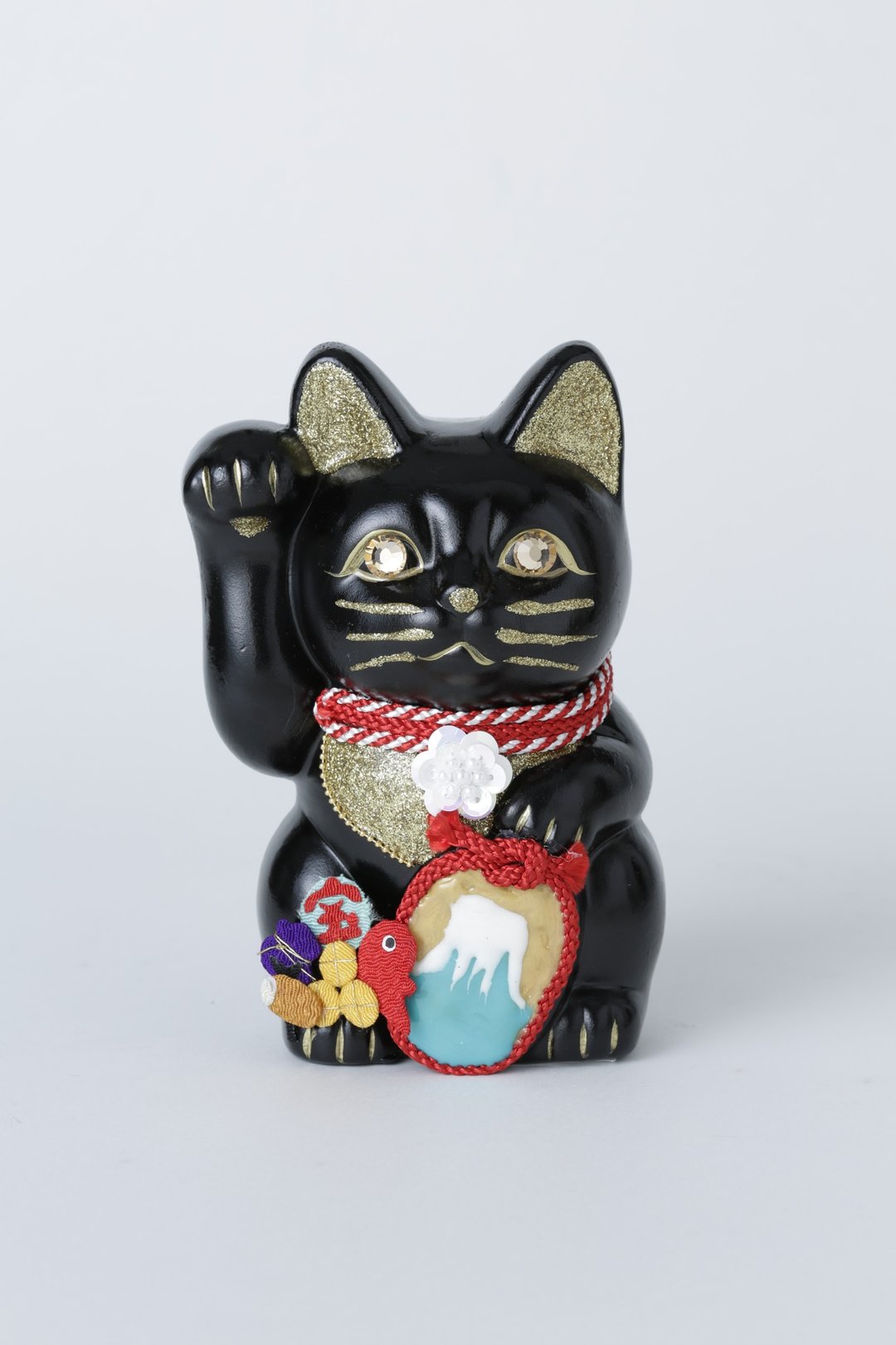 Mt.Fuji lucky cat - 摆饰 - 陶 黑色