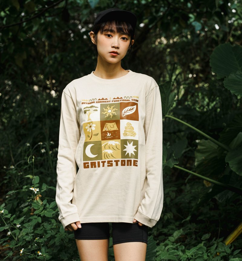 GRITSTONE_ Wanderpatch 复古长袖Tee 纯棉 薄长袖 长上衣 薄长T - 男装上衣/T 恤 - 棉．麻 卡其色