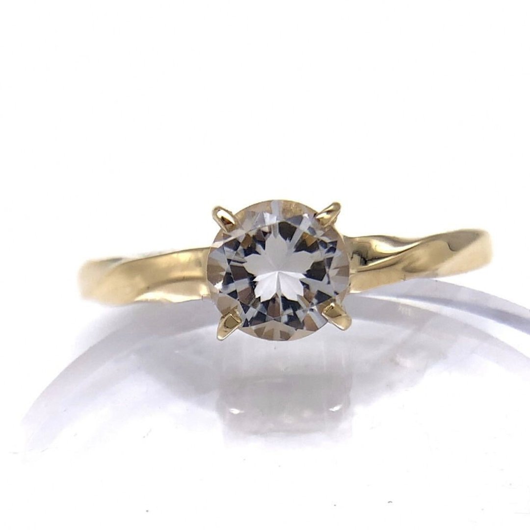 Cherry blossom Crystal ring,18k gold,made in japan,kimono jewelry,Japanese style - 戒指 - 贵金属 金色