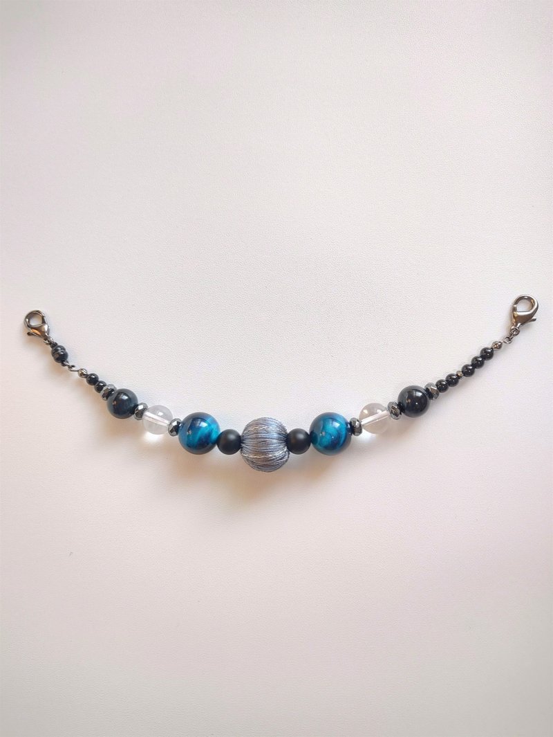 Natural stone magnetic haori string #01 / Kimono accessories / Blue green / Crystal Haori string - 其他 - 宝石 多色