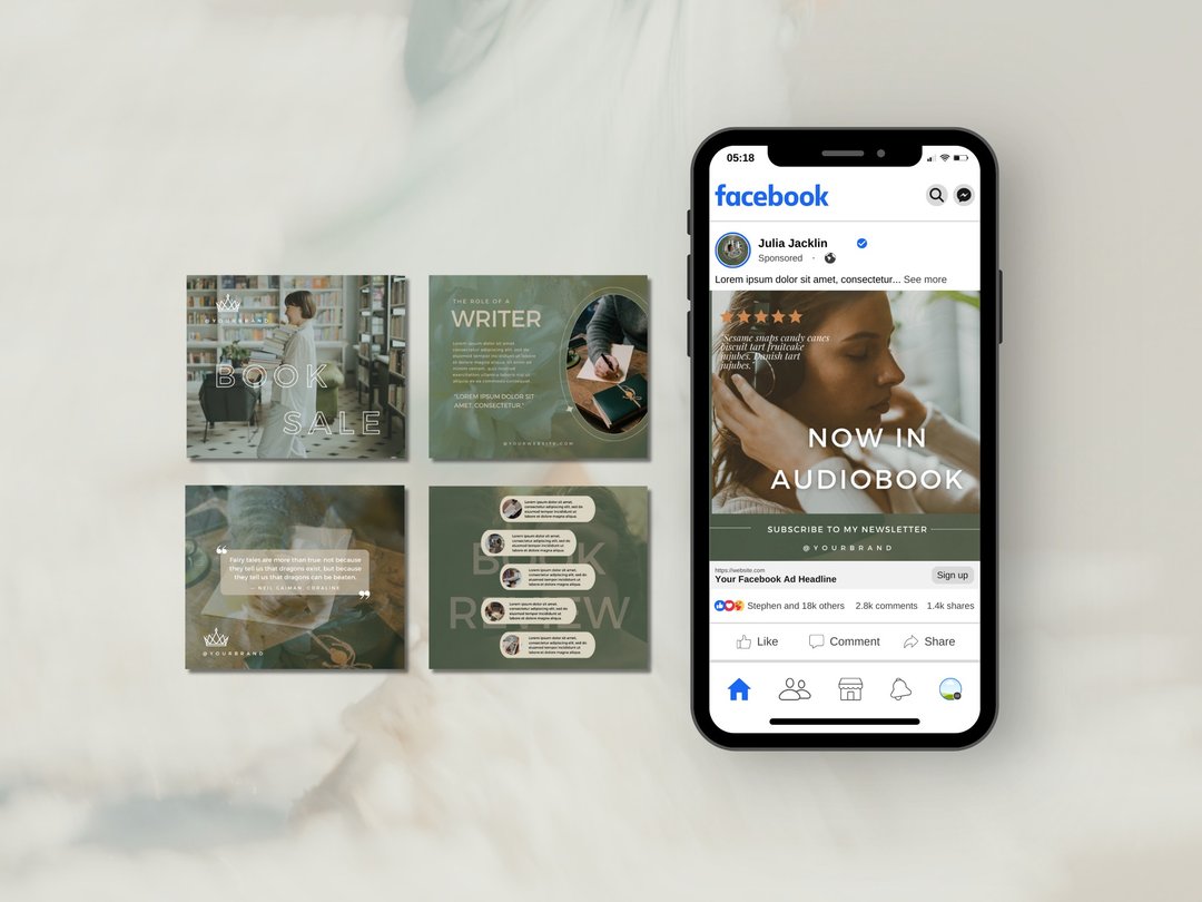 Canva 模板 / 作者 / FB脸书贴文 / 英文版 - 图文模板设计 - 其他材质 