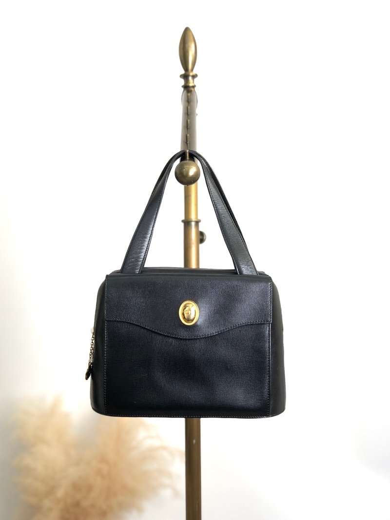 【 日本直送 名牌中古包 】Christian Dior 克里斯汀·迪奥 手提包 黑色 椭圆标志 皮革 vintage zpkwmk - 手提包/手提袋 - 真皮 黑色