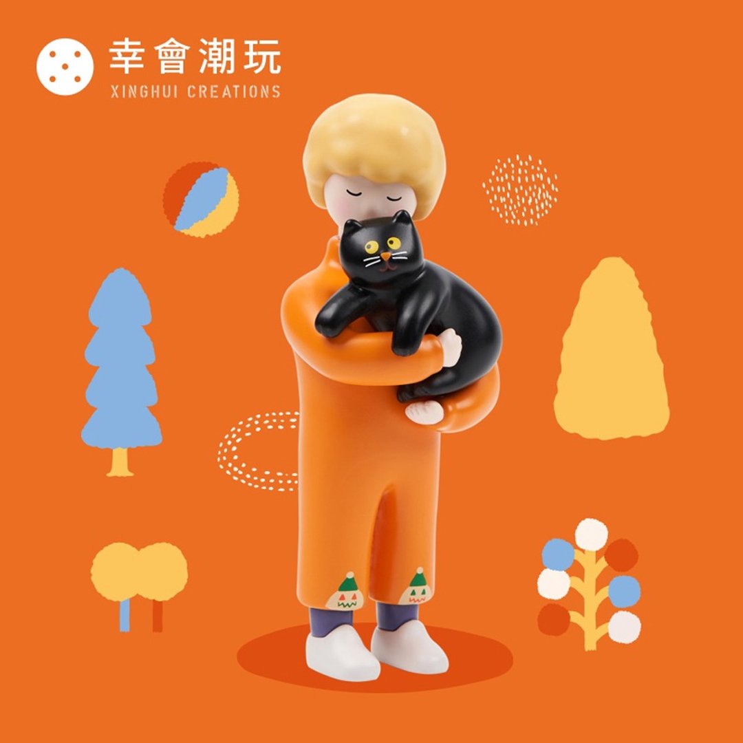 幸会潮玩 CBB 抱猫系列公仔 - 玩偶/公仔 - 塑料 橘色