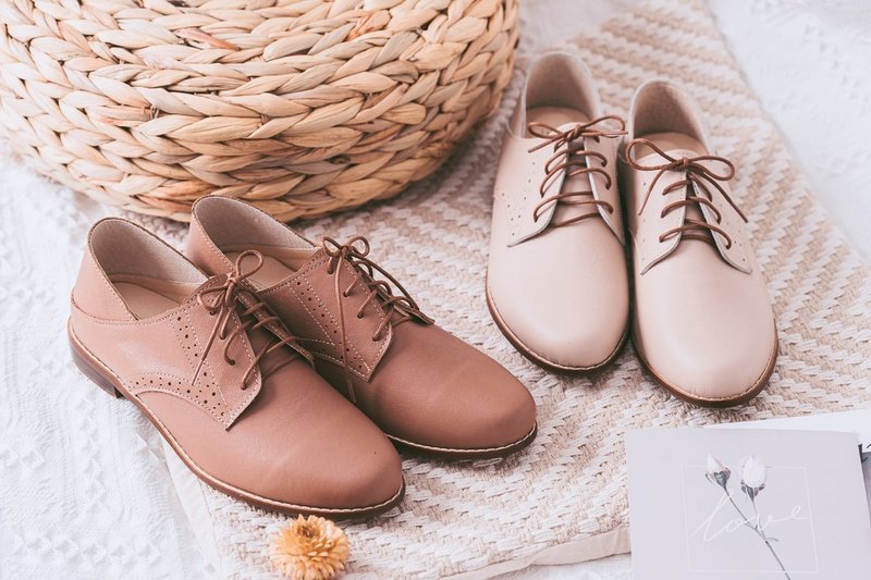 夏日惊喜包【小巴黎】英式德比牛津鞋_摩卡棕 | 手工订制 | MIT大 - 女款牛津鞋/乐福鞋 - 真皮 