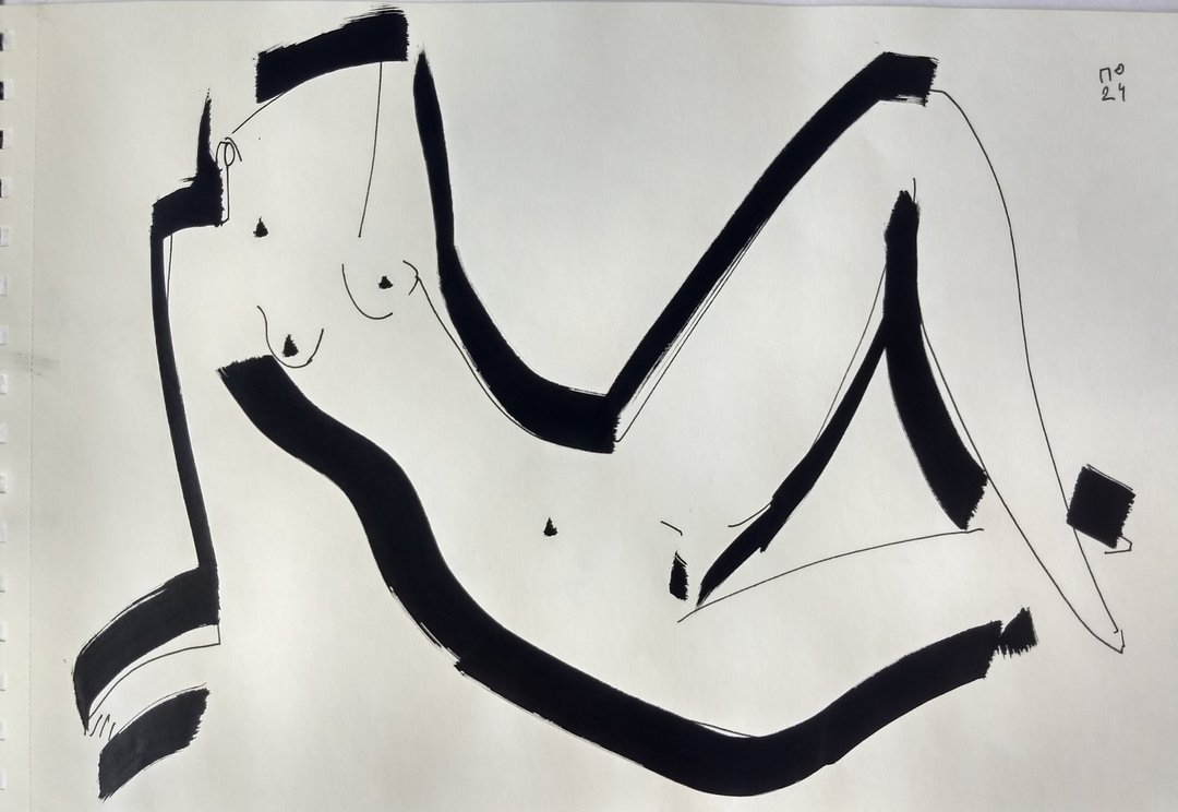 抽象画、黑白裸体、大胆抽象印刷、裸体艺术 - 海报/装饰画/版画 - 纸 白色