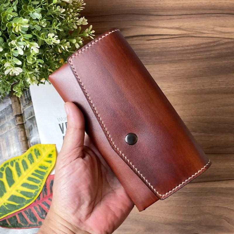 艾森皮革 时尚经典长夹  (栗子色) 钱包 钱包 - 皮夹/钱包 - 真皮 